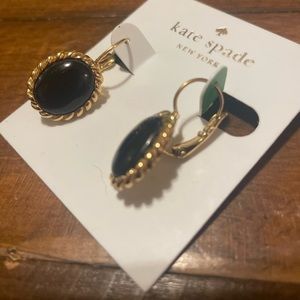 Kate Spade Earrings. Gold & Black, Clasp Back.